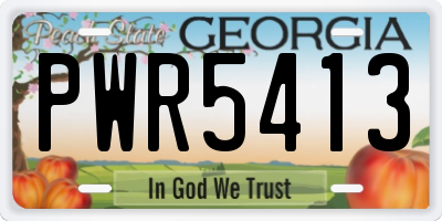 GA license plate PWR5413