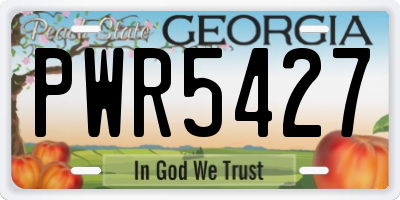 GA license plate PWR5427