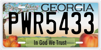 GA license plate PWR5433