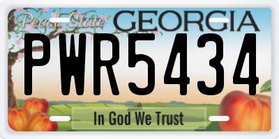 GA license plate PWR5434