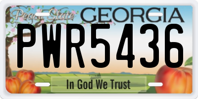 GA license plate PWR5436
