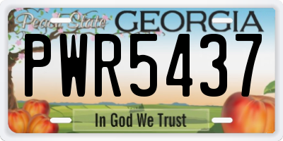 GA license plate PWR5437