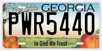GA license plate PWR5440
