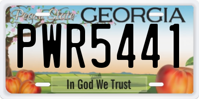 GA license plate PWR5441