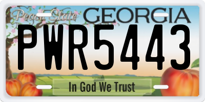 GA license plate PWR5443