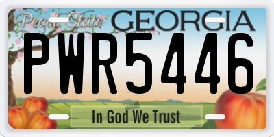 GA license plate PWR5446