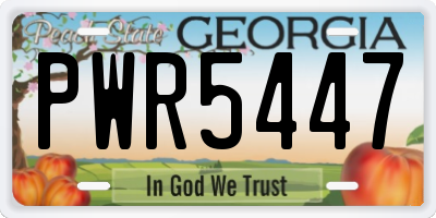 GA license plate PWR5447