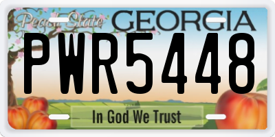 GA license plate PWR5448