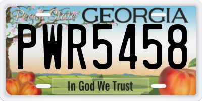 GA license plate PWR5458