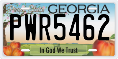 GA license plate PWR5462