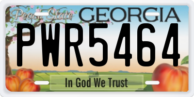 GA license plate PWR5464