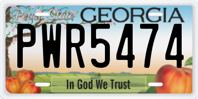 GA license plate PWR5474