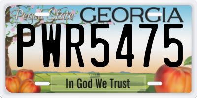 GA license plate PWR5475