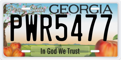 GA license plate PWR5477