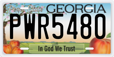 GA license plate PWR5480