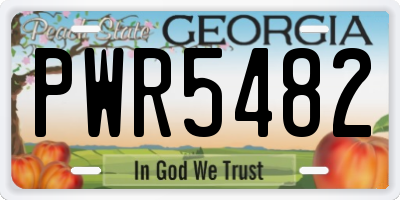GA license plate PWR5482