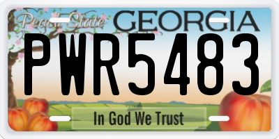 GA license plate PWR5483