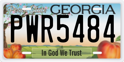 GA license plate PWR5484