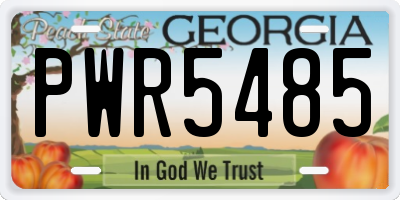 GA license plate PWR5485