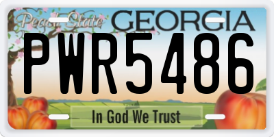 GA license plate PWR5486