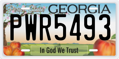 GA license plate PWR5493