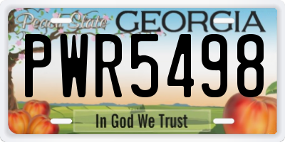 GA license plate PWR5498