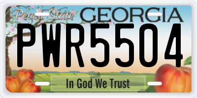 GA license plate PWR5504