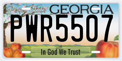 GA license plate PWR5507