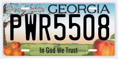 GA license plate PWR5508