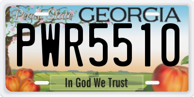 GA license plate PWR5510