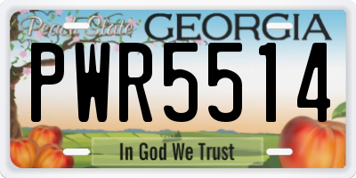 GA license plate PWR5514