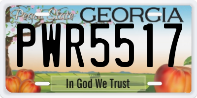 GA license plate PWR5517