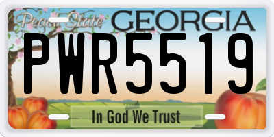 GA license plate PWR5519