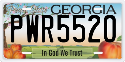 GA license plate PWR5520