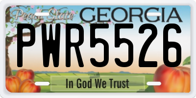 GA license plate PWR5526