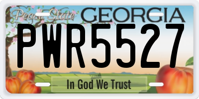 GA license plate PWR5527