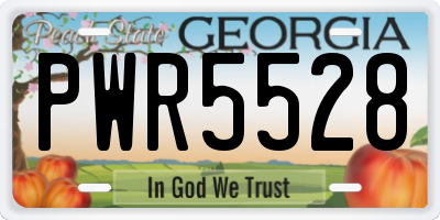 GA license plate PWR5528