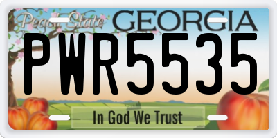 GA license plate PWR5535