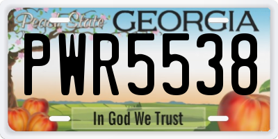 GA license plate PWR5538