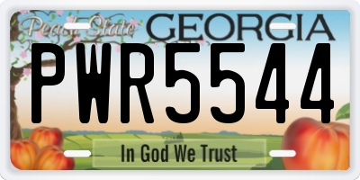 GA license plate PWR5544