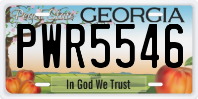 GA license plate PWR5546