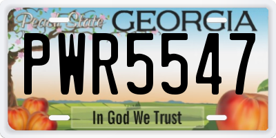 GA license plate PWR5547