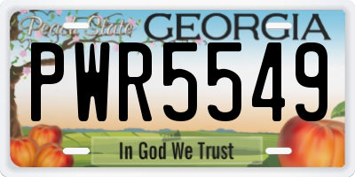 GA license plate PWR5549
