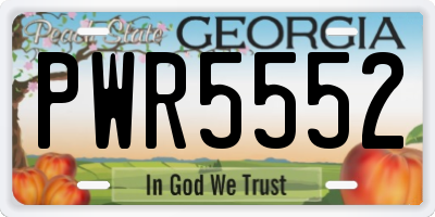 GA license plate PWR5552