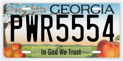 GA license plate PWR5554