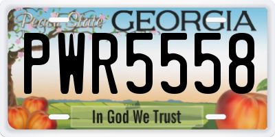 GA license plate PWR5558