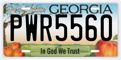 GA license plate PWR5560