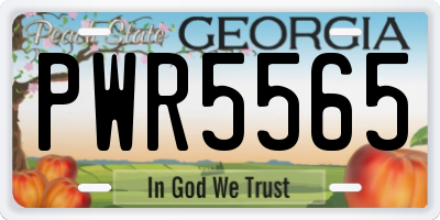 GA license plate PWR5565