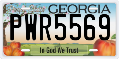 GA license plate PWR5569