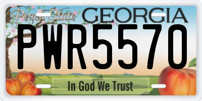 GA license plate PWR5570